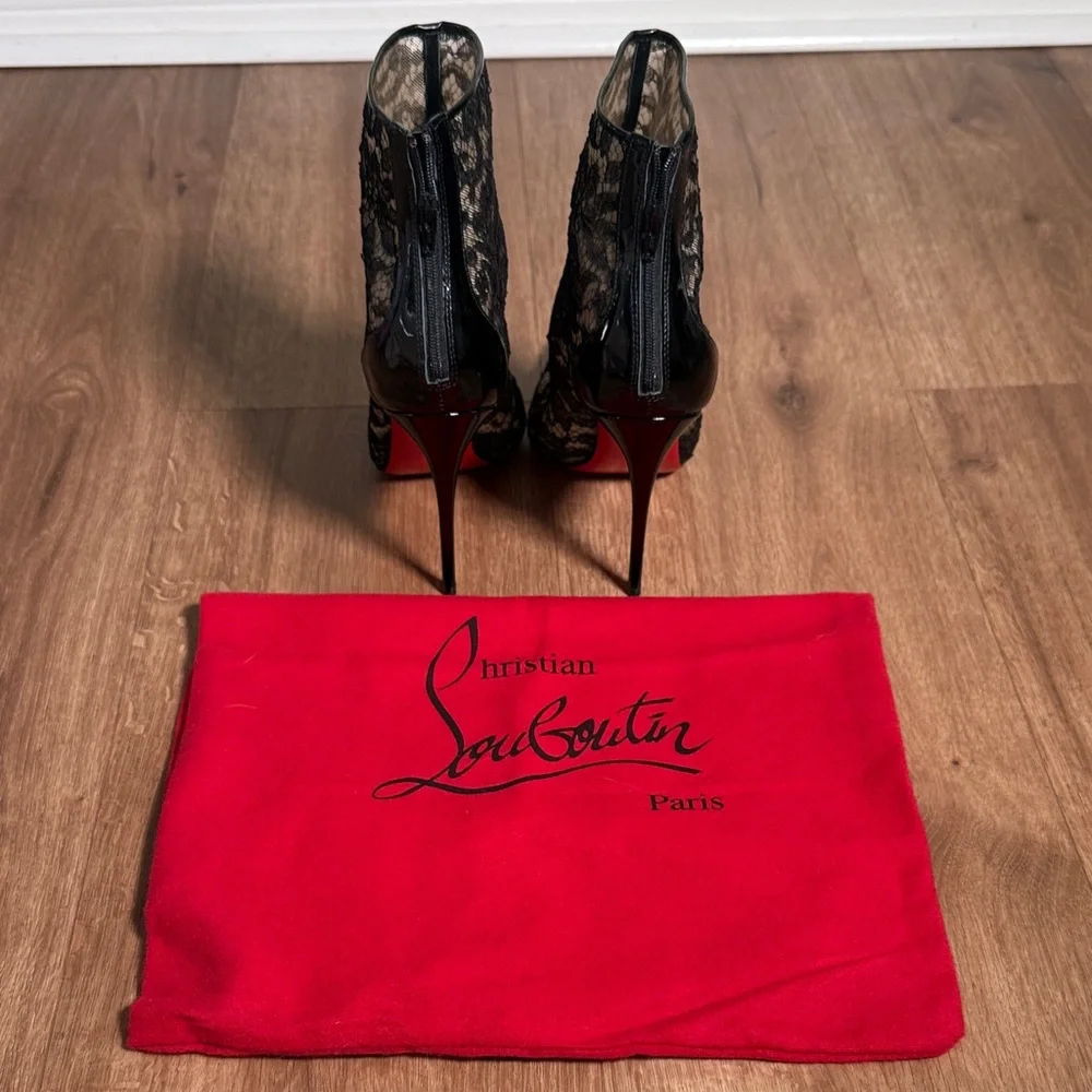 Christian Louboutin Patent Lace Dentelle Psybootie 100 - Size 36 - Picture 2 of 7